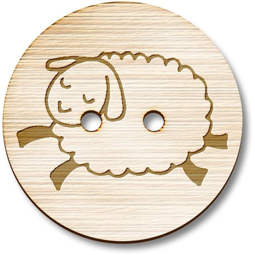 Jumping sheep wooden - sheep', buttons