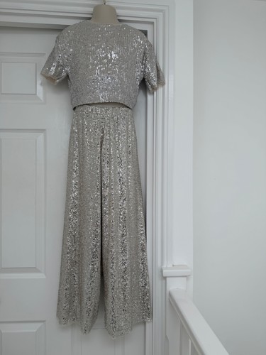 Zara champagne sequin trousers - sequin,
