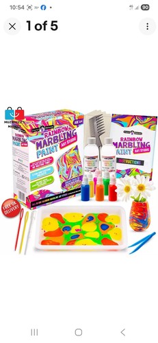 Rainbow marbling paint - marbling, art