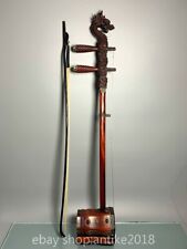 32.8" Old Chinese Mahogany Carved Inlay Gem musical instrument erhu urhheen