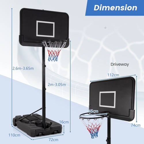 Adj portable basketball hoop - portable,