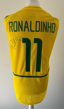 Signed RONALDINHO Shirt -Brazil 2002 World Cup -EXACT PROOF/COA- Barcelona PSG