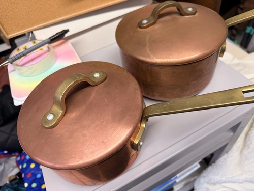 Vintage copper castle saucepan - copper,