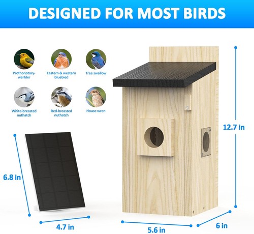 Smart solar bird house - solar, 4mp