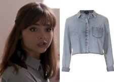 Topshop Dr Who Clara Oswald Cosplay Acid Wash Denim Shirt Blouse - Size 10