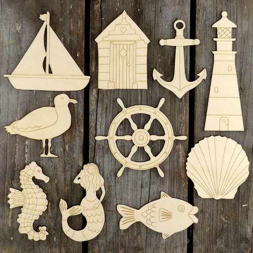 10x wooden nautical craft - 10x,