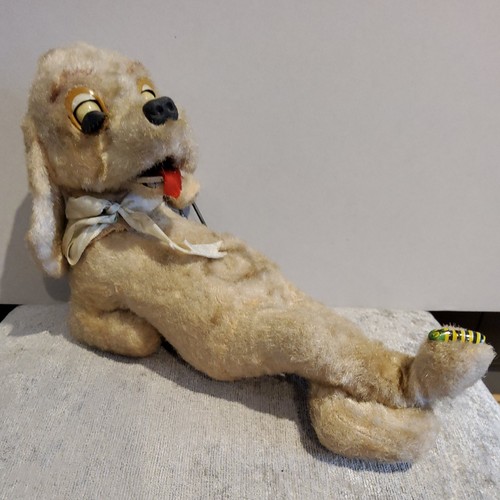 Vintage flocked wind dog - ,