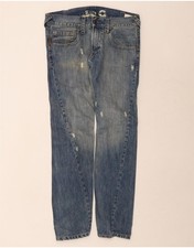 ARMANI Mens Straight Jeans W34 L34 Blue Cotton AM20