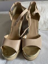 New Look Women Peach Colour Espadrille Wedge Heel Sandal Shoes Size UK 7 EU 40