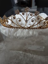 Linzi Jay Bridal Bridesmaid Tiara Headband Gold Crystal Prom Event Wear