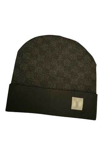Black checkered beanie - lv,