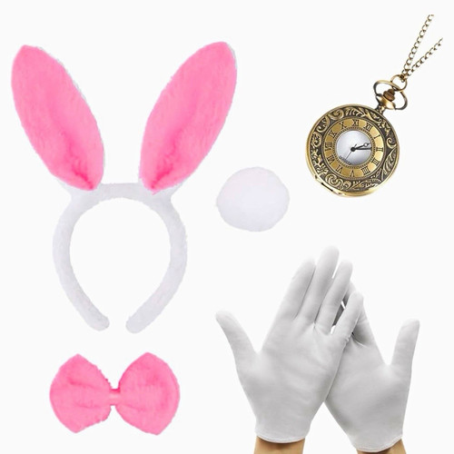Pink bunny ears headband set - ears,