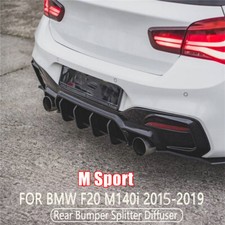 FOR BMW 1 SERIES F20 F21 M135i M140i M-SPORT GLOSS BLACK REAR DIFFUSER 15-19 LCI