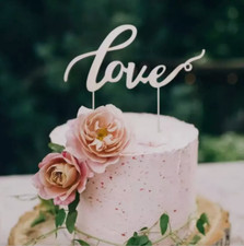 Love Cake Topper Rustic