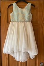 Designer American Princess: Light Green & White Girls Dress Age 8
