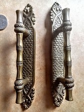 A Pair of Antique Brass Cabinet Handles, door, window, drawers Valued c. £50-£60