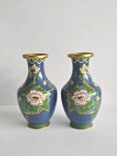 Pair chinese cloisonne - pair,