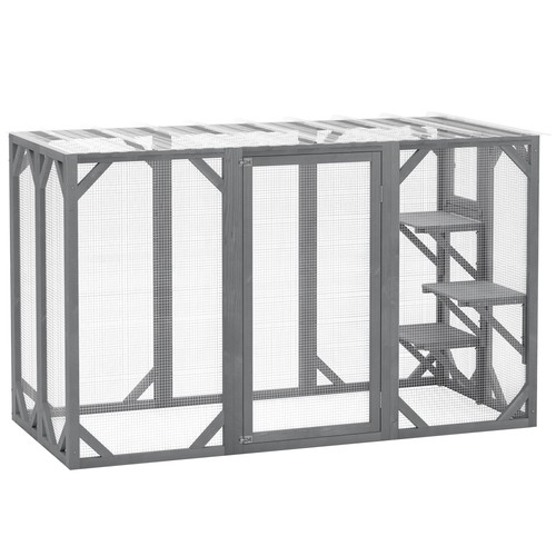 Pawhut wooden cat house - wooden, 71"