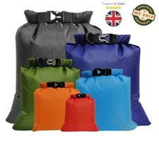 Set of six waterproof roll and buckle dry bags with storage bag - 1.5L to 8L