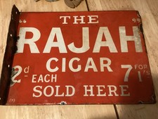 Rajah Cigar Enamel Sign Double