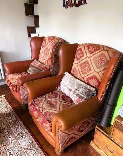 Vintage leather kilim - vintage,