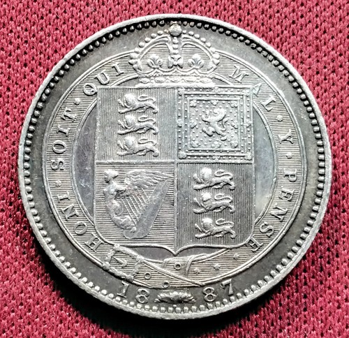 1887 one shilling - shilling, silver