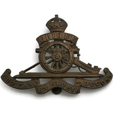 WW1 Royal Artillery Regiment Cap Badge 1917 STRENGTHENED SLIDER VERSION Original