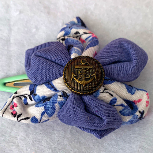 Blue white floral - blue,