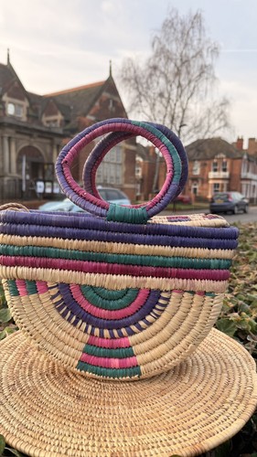 Handcrafted raffia tote bag - handcrafted,