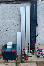 BOSCH Plunge Saw 110v with 3 Guide Rails FSN800 & FSN 1600 x2, Box and Sawblade