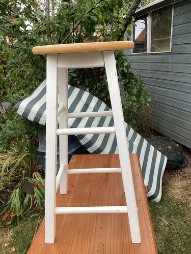 White tall stool - white,