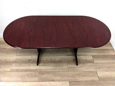 DINING TABLE Oval Extendable Draw Leaf Mahogany Laminate FREE DELIVERY