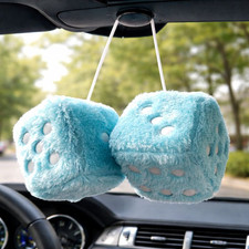 Soft fluffy furry dice car - fluffy,