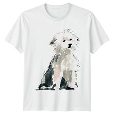 Watercolor Fluffy White Dog