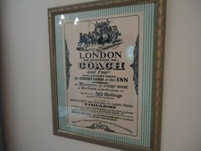 Pub Inn Poster London Bound Coach Large Sign Framed - Bar Picture Film Prop