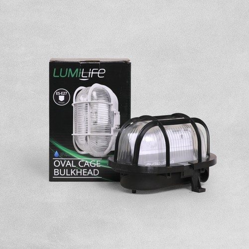 Led black outdoor caged - led,