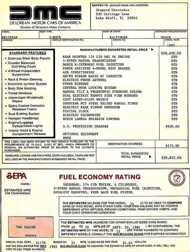 Dmc 1982 delorean original - 1982,
