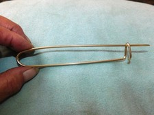 VINTAGE EXTRA LARGE GOLD TONE KILT BLANKET SAFETY PIN 5.5" LONG