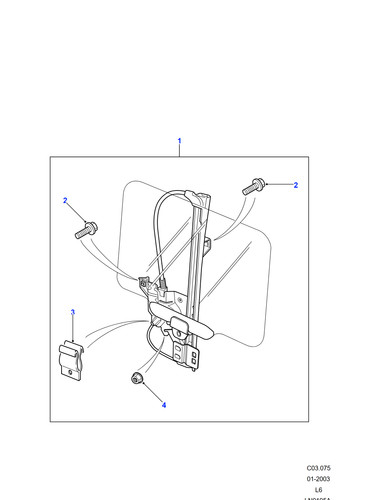 Land rover rear door glass - land,