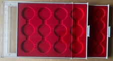 2X Lindner Stackable Coin Trays Round Compartments 1@ 12x54m/m 1@20x42m/m