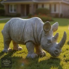 Large Gray Rhino Ornament