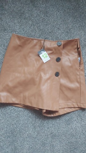 Primark tan faux leather - leather, skort