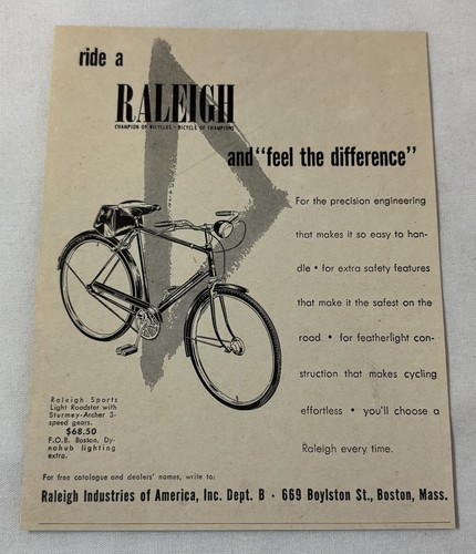 1953 raleigh bicycle - 1953, ad