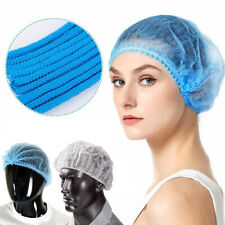 100 Disposable Caps Hair Net Food Catering Kitchen Mob Non Woven Workwear Hat UK