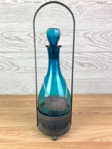 Blue glass sherry decanter - blue,