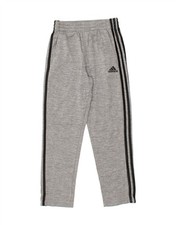 ADIDAS Boys Tracksuit Trousers 10-11 Years Medium Grey Polyester PS03