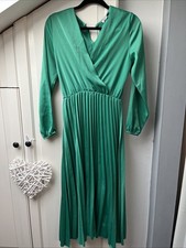 Jessica Wright Green Pleat Skirt Dress Size Medium