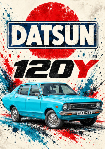 Datsun 120y classic car - datsun, wall