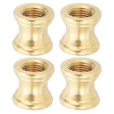 Lamp Solid Brass Neck,4Pcs M10 Fine Threaded Turned Solid Brass Spindle,17x16mm