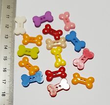 20 Bone Shaped Acrylic Buttons